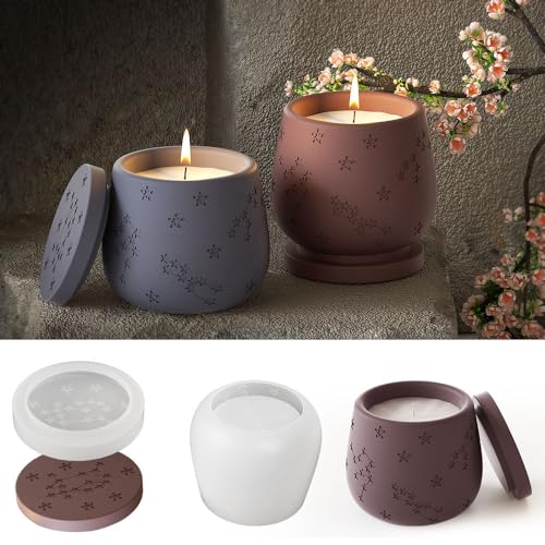 Silikonformen Gießformen Kerzen,Epoxidharz Formen Silikonform Kerzen Selber,Kerzen Silikonformen Silikon für Selber Machen Kerzenhalter DIY Set Erwachsene von Vomkela