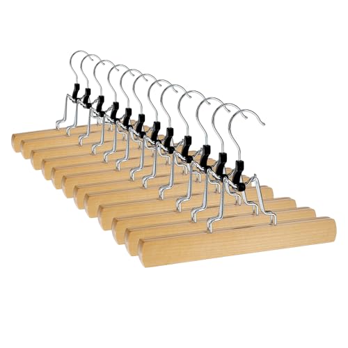 12 x Hosenbügel Klemmbügel VonBueren | Hosenspanner aus Holz | Kleiderbügel für Hosen | rutschfest | mit drehbarem Haken 12 x Hosenbügel Klemmbügel VonBueren | Hosenspanner aus Holz | Kleiderbügel für Hosen | rutschfest | mit drehbarem Haken von VonBueren