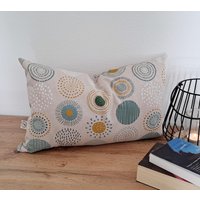 Kissenbezug Lesekissen Nackenkissen Dekokissen Sofakissen Zierkissen Wohndeko Einzugsgeschenk Baumwollcanvas Leinenoptik Kreise von VonDerNaehDreschern