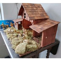 Ältere Weihnachtskrippe Mit 11 Figuren - Handarbeit von VonGesternUndHeute