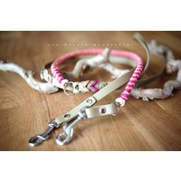 Hundeleine Geka Light- Wunschfarben - Comficord Und Paracord Dreifach Verstellbar Scherenkarabiner, Bolzenkarabiner von VonHerzenManufaktur