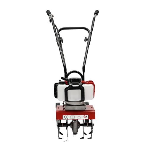 VonVVer Benzin Motorhacke mit 30 cm Arbeitsbreite - Gartenfräse Benzin 2 Takt Motor Bodenfräse Gartenhacke 52CC Ackerfräse 7000r/min von VonVVer