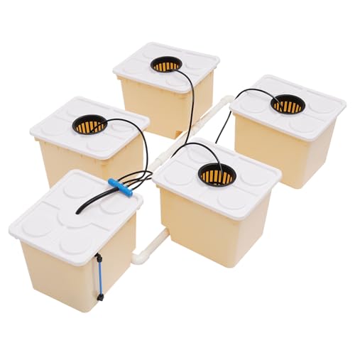 VonVVer Hydroponic Growing System mit 11L x 5 Eimer Tiefwasserkultur Umwälzendes Hydrokultur Anbausystem mit Wasserpumpe Hydroponisches System Drip Garden System Garten VonVVer Hydroponic Growing System mit 11L x 5 Eimer Tiefwasserkultur Umwälzendes Hydrokultur Anbausystem mit Wasserpumpe Hydroponisches System Drip Garden System Garten von VonVVer