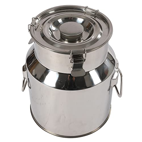 VonVVer Milchkanne Edelstahl 14L/22L/28L - Transportkanne mit Spannverschluss und Gummidichtung Edelstahlbehälter mit Auslaufsicherer Deckel (14L) von VonVVer