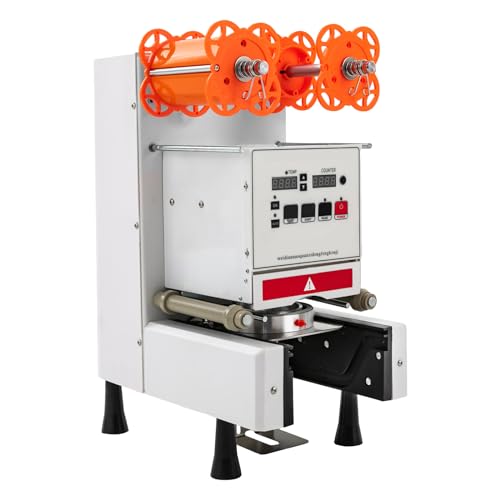 VonVVer Vollautomatische Becherverschließmaschine Für Ø90-95mm & 18cm Höhe | 540-760 Tassen/h | Eektrischer Boba-Teeverschließer 350W LCD Steuerung | Bechersiegelmaschine 5-250°C für Milchtee & Kaffee von VonVVer