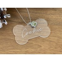 Personalisierte Hunde Name Weihnachtsverzierung Klare Acrylknochen von VonaGifts