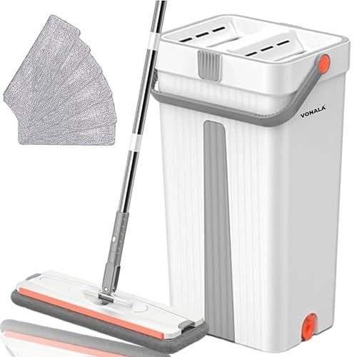 Mop Set Duodry, Bodenwischer Set, Wischmopp mit Auswringfunktion, Wischmopp Set mit Eimer 2 Kammern, Nass- & Trockenmopps für den Haushalt Mop Set Duodry, Bodenwischer Set, Wischmopp mit Auswringfunktion, Wischmopp Set mit Eimer 2 Kammern, Nass- & Trockenmopps für den Haushalt von Vonala