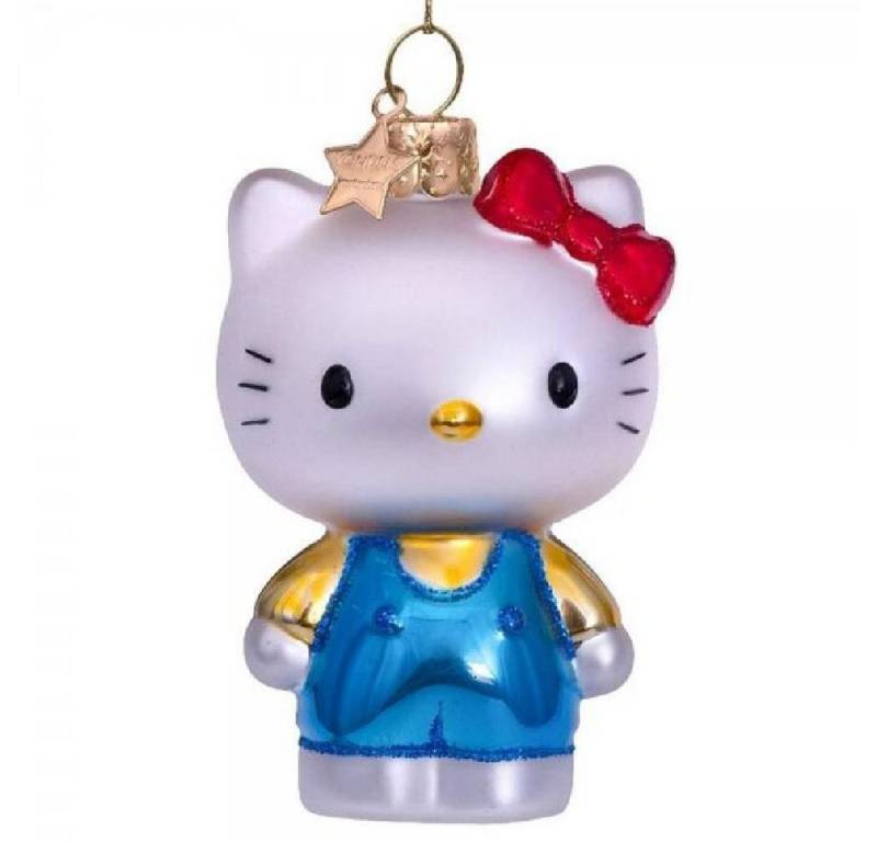 Vondels Christbaumschmuck Christbaumschmuck Hello Kitty Blaue Latzhose (9cm) von Vondels
