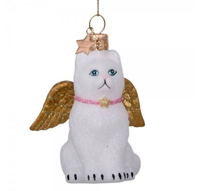 Vondels Christbaumschmuck Ornament Katze mit goldenen Flügeln von Vondels