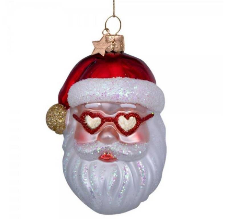 Vondels Christbaumschmuck Ornament Weihnachtsmann mit Herzbrille von Vondels