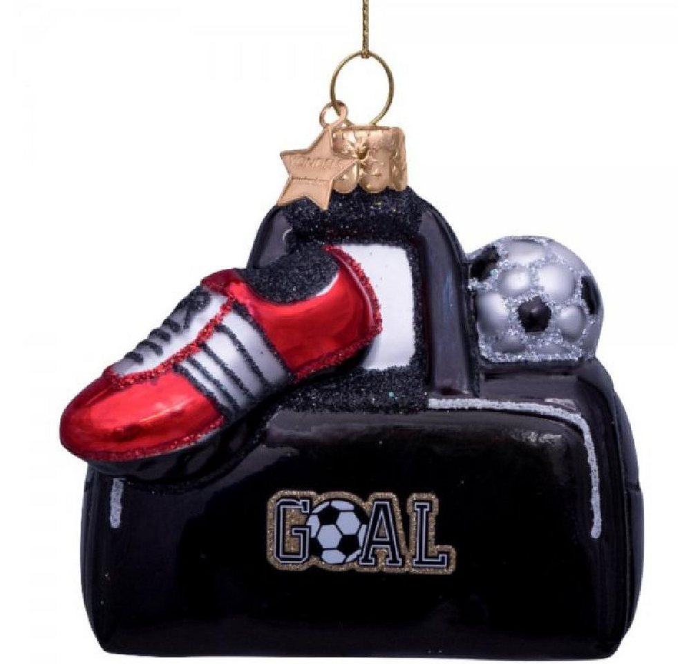 Vondels Christbaumschmuck VONDELS Christbaumschmuck Black Sportbag With Shoe & Ball (6cm) von Vondels
