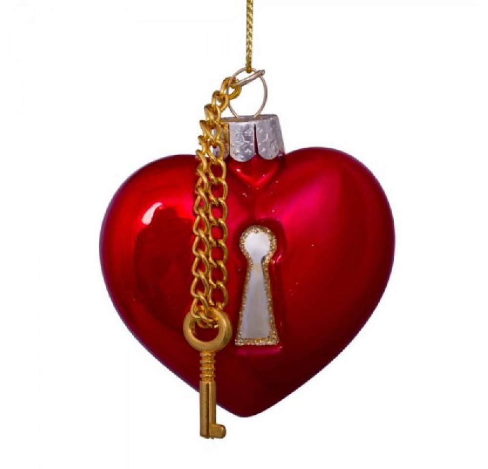 Vondels Christbaumschmuck VONDELS Christbaumschmuck Heart With Key Lock Red (6,5 cm) von Vondels