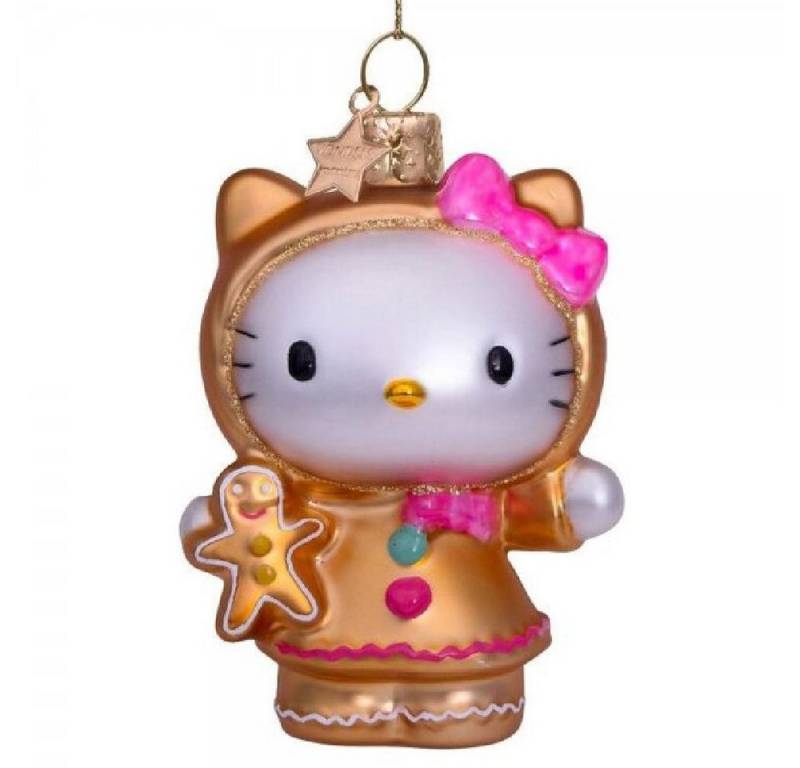 Vondels Christbaumschmuck VONDELS Christbaumschmuck Hello Kitty Pink mit Lebkuchenmann (9,0cm) von Vondels