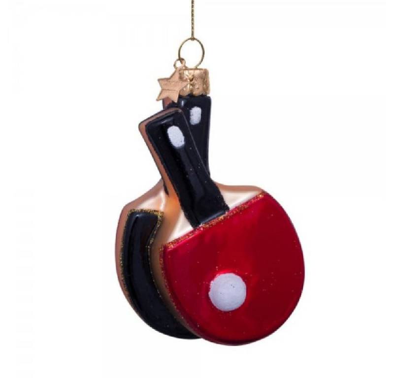 Vondels Christbaumschmuck VONDELS Christbaumschmuck Ping Pong Red Black (9,0 cm) von Vondels