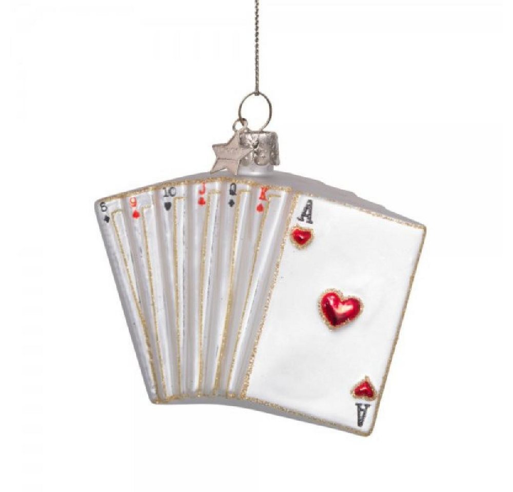 Vondels Christbaumschmuck VONDELS Christbaumschmuck Playing Cards White Matt (7,0 cm) von Vondels