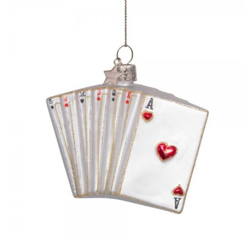 Vondels Christbaumschmuck VONDELS Christbaumschmuck Playing Cards White Matt (7,0 cm) von Vondels