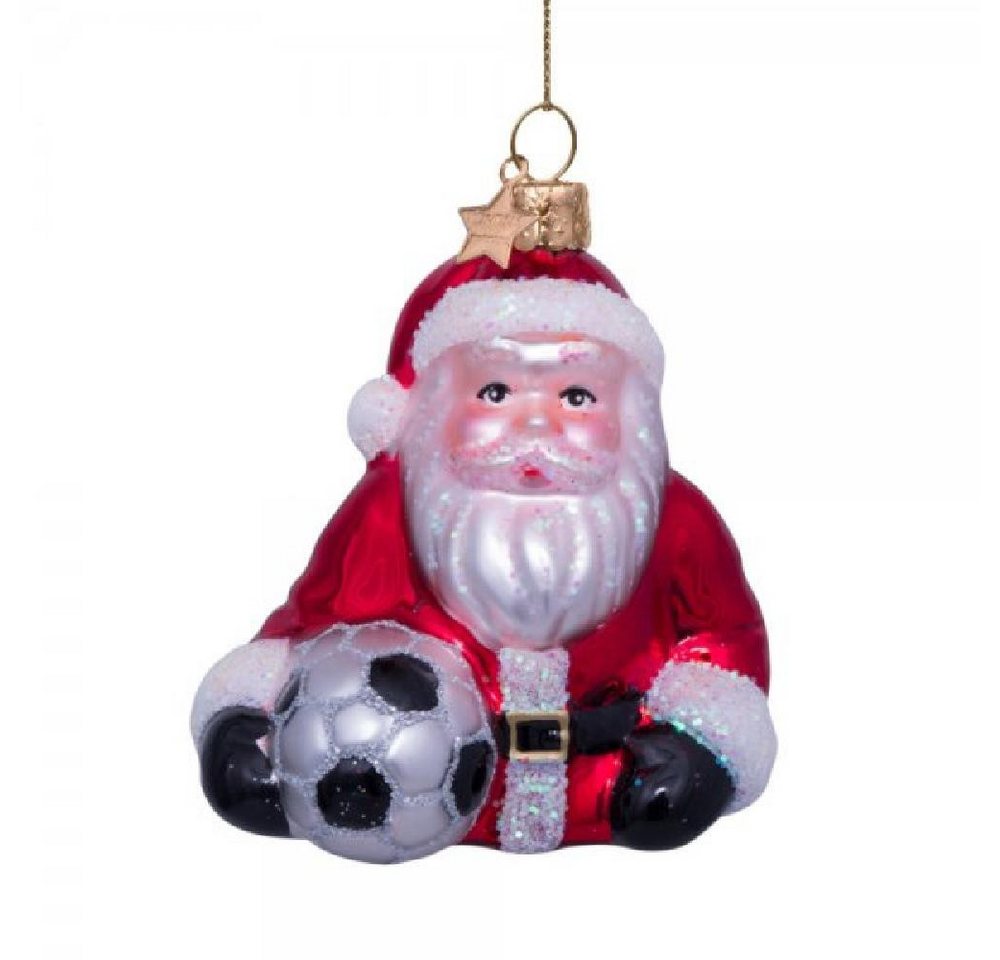 Vondels Christbaumschmuck VONDELS Christbaumschmuck Santa With Football Red (8,5 cm) von Vondels