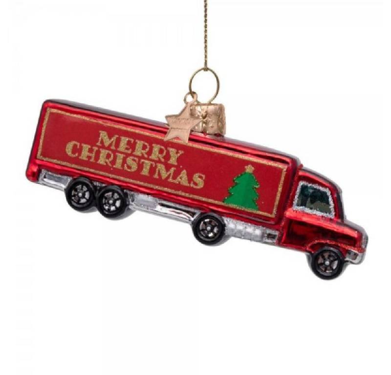 Vondels Christbaumschmuck VONDELS Christbaumschmuck Truck Merry Christmas Red (5,0cm) von Vondels
