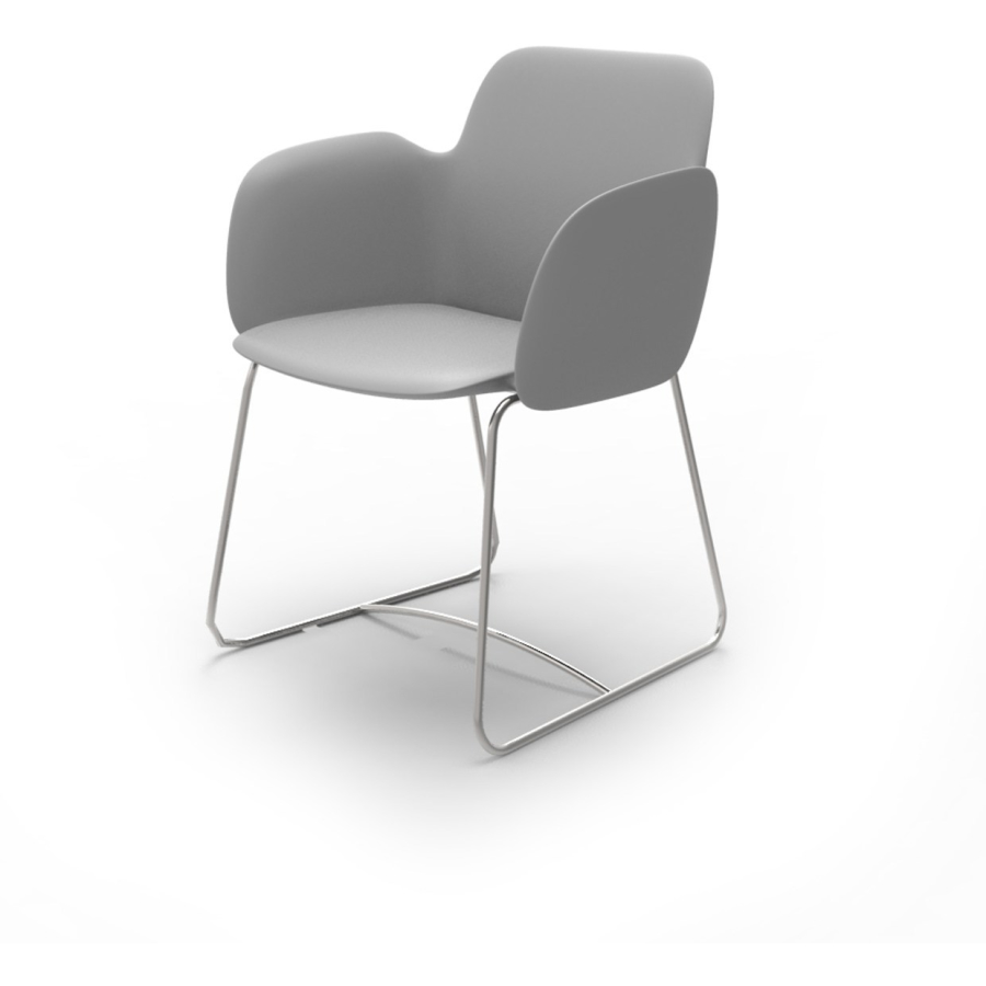 Vondom PEZZETTINA Stuhl mit Armlehnen - stahlgrau - 58x55x80 cm von Vondom
