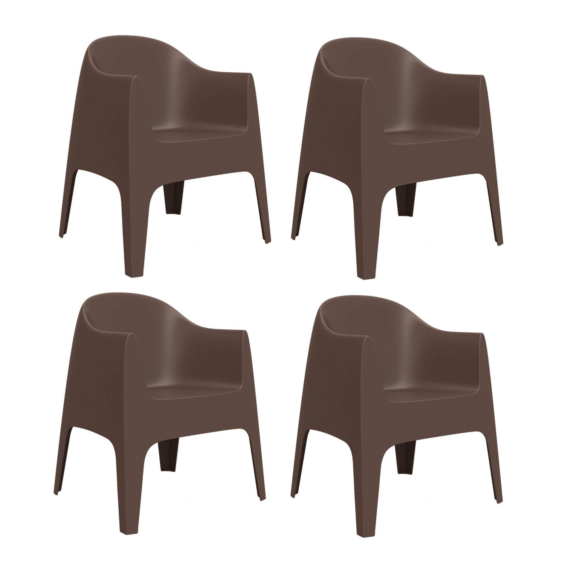 Vondom - Solid Armlehnstuhl 4er Set - bronze/HxBxT 80x65x60cm/für Innen- und Außenbereich geeignet von Vondom