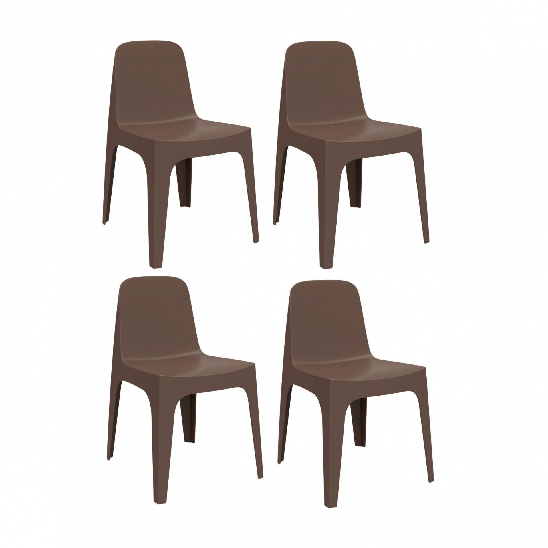 Vondom - Solid Stuhl 4er Set - bronze/BxHxT 60x80x53cm/für Innen- und Außenbereich geeignet von Vondom