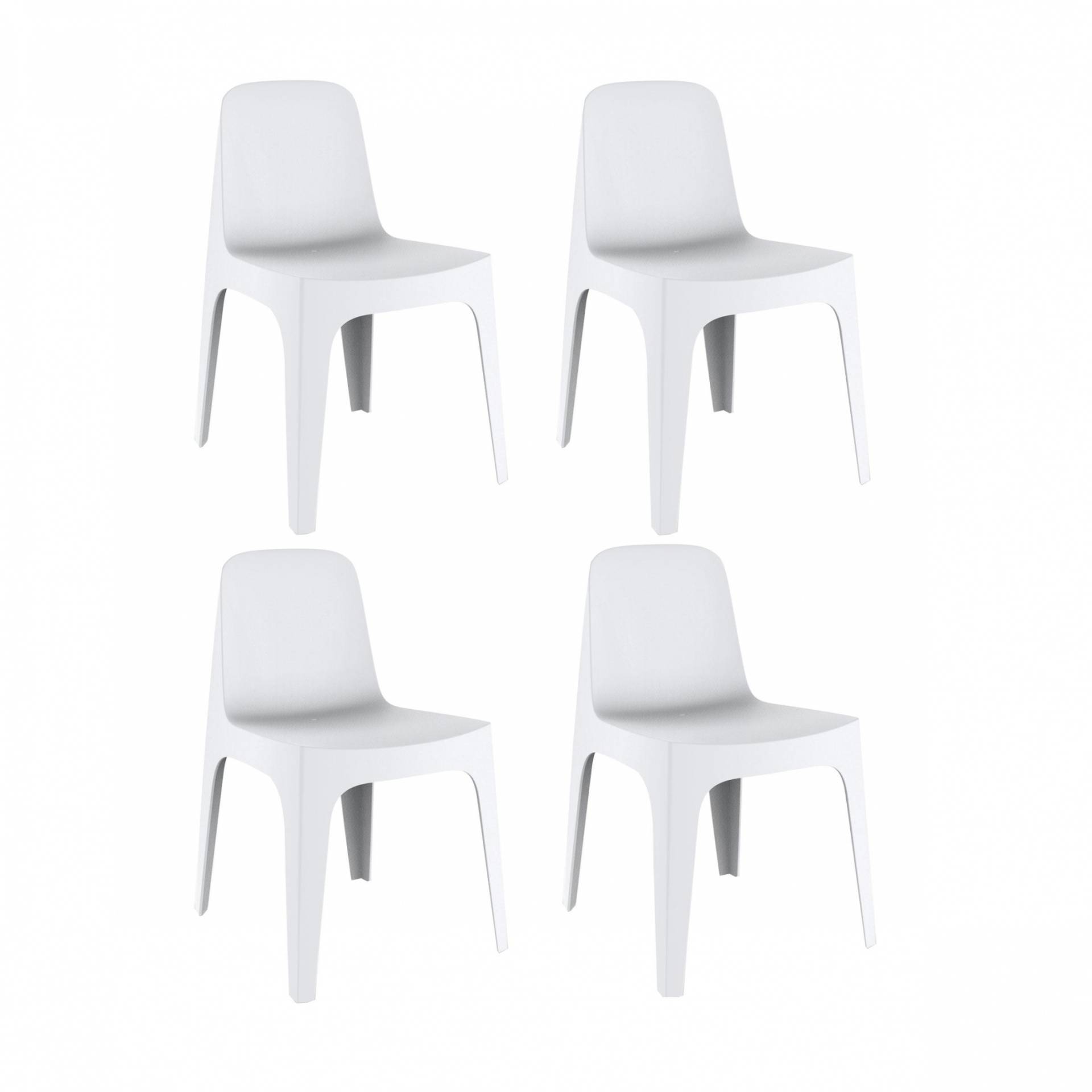 Vondom - Solid Stuhl 4er Set - weiß/BxHxT 60x80x53cm/für Innen- und Außenbereich geeignet von Vondom