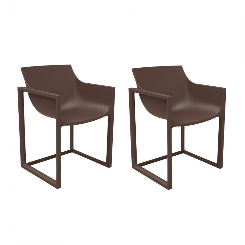 Vondom - Wall Street Armlehnstuhl 2er Set - bronze/BxHxT 57x80x53cm/für Innen- und Außenbereich geeignet von Vondom