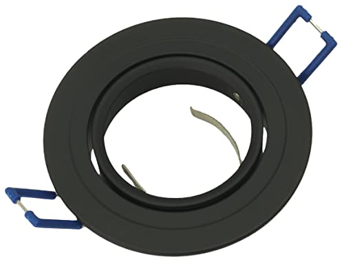 6er Set Einbaustrahler GU10 rund eckig schwarz weiß 68mm, Lichtfarbe:warmweiß, Watt:5 Watt, Rahmen:schwarz - rund 6er Set Einbaustrahler GU10 rund eckig schwarz weiß 68mm, Lichtfarbe:warmweiß, Watt:5 Watt, Rahmen:schwarz - rund von Vonhoff