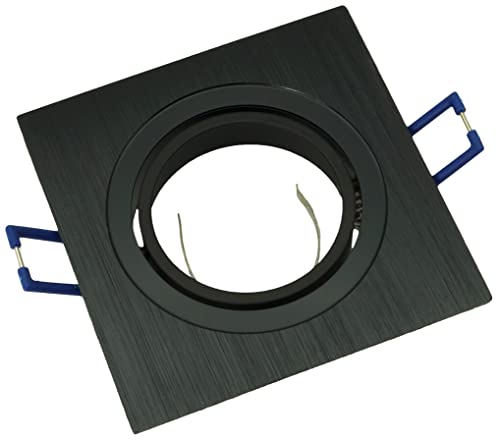 6er Set Einbaustrahler MR16 rund eckig schwarz weiß 68mm, Lichtfarbe:kaltweiß, Watt:5 Watt, Rahmen:schwarz - eckig von Vonhoff