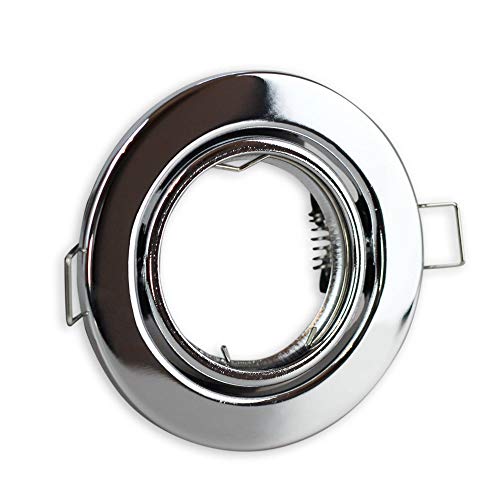 Einbaustrahler Rahmen chrom rund schwenkbar - Einbaurahmen für GU10 MR16 Leuchtmittel - Ø70mm Bohrloch Einbau-Spot Strahler Einbauleuchte Einbaustrahler Rahmen chrom rund schwenkbar - Einbaurahmen für GU10 MR16 Leuchtmittel - Ø70mm Bohrloch Einbau-Spot Strahler Einbauleuchte von Vonhoff