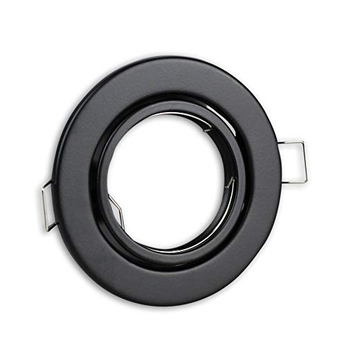Einbaustrahler Rahmen schwarz rund schwenkbar - Einbaurahmen für GU10 MR16 Leuchtmittel - Ø70mm Bohrloch Einbau-Spot Strahler Einbauleuchte Einbaustrahler Rahmen schwarz rund schwenkbar - Einbaurahmen für GU10 MR16 Leuchtmittel - Ø70mm Bohrloch Einbau-Spot Strahler Einbauleuchte von Vonhoff
