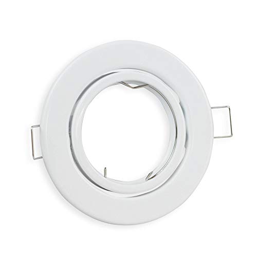 Einbaustrahler Rahmen weiß rund schwenkbar - Einbaurahmen für GU10 MR16 Leuchtmittel - Ø70mm Bohrloch Einbau-Spot Strahler Einbauleuchte von Vonhoff
