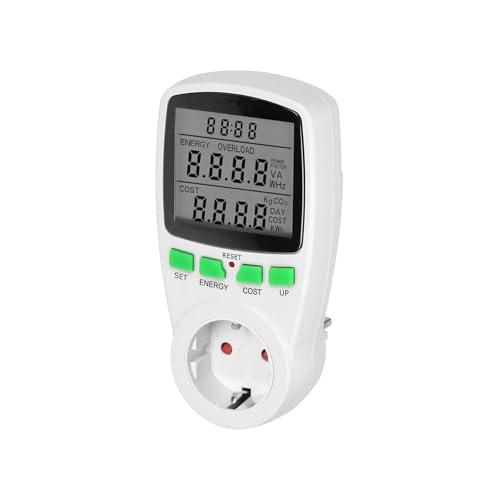 LCD-Display Eintarif-Leistungsmesser - 3680W, Schuko Typ F, Innenbereich, mit Akku LCD-Display Eintarif-Leistungsmesser - 3680W, Schuko Typ F, Innenbereich, mit Akku von Vonhoff