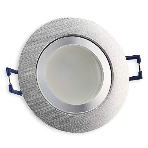 LED Einbau-Strahler weiß - rund 6,5 Watt neutralweiß IP44 für Bad und Außen - 230 Volt Einbau-Leuchte falch Ø60-70mm Bohrloch - Sauna Dusche Dach-Überstand von Vonhoff