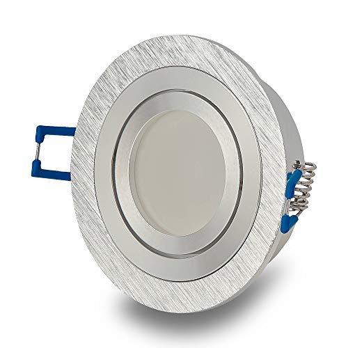 LED Einbaustrahler 5W warmweiß rund-Edelstahl gebürstet 12V - MR16 Einbauleuchte schwenkbar aus Aluminium 80mm Bohrloch Deckenspot Einbauspot LED Einbaustrahler 5W warmweiß rund-Edelstahl gebürstet 12V - MR16 Einbauleuchte schwenkbar aus Aluminium 80mm Bohrloch Deckenspot Einbauspot von Vonhoff