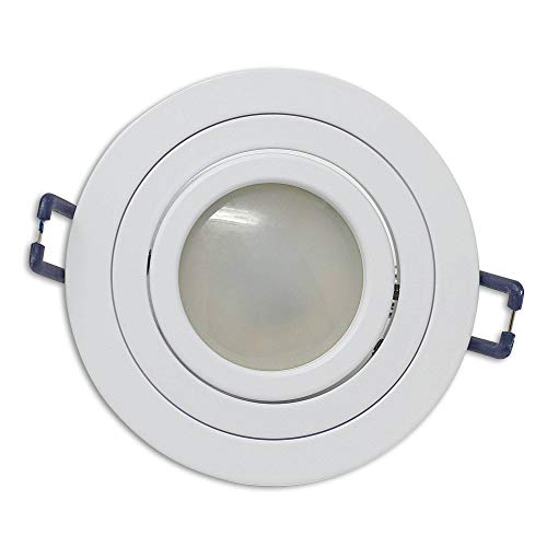 LED Einbaustrahler Weiß - rund 5W warmweiß 12V flach - MR16 Einbauleuchte schwenkbar - 75-85mm Bohrloch Einbau-Spot Decken-Strahler Deckeneinbaustrahler Deckeneinbauleuchte Einbauleuchte LED Einbaustrahler Weiß - rund 5W warmweiß 12V flach - MR16 Einbauleuchte schwenkbar - 75-85mm Bohrloch Einbau-Spot Decken-Strahler Deckeneinbaustrahler Deckeneinbauleuchte Einbauleuchte von Vonhoff
