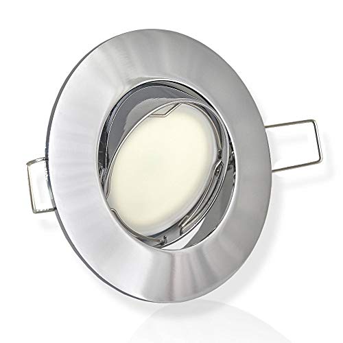 LED Einbaustrahler chrom rund 5 Watt warmweiß 12V flach, schwenkbar - MR16 Einbauleuchte 75-80mm Bohrloch - Einbau-Spot Decken-Strahler Deckeneinbaustrahler Deckenspot Deckeneinbauleuchte LED Einbaustrahler chrom rund 5 Watt warmweiß 12V flach, schwenkbar - MR16 Einbauleuchte 75-80mm Bohrloch - Einbau-Spot Decken-Strahler Deckeneinbaustrahler Deckenspot Deckeneinbauleuchte von Vonhoff