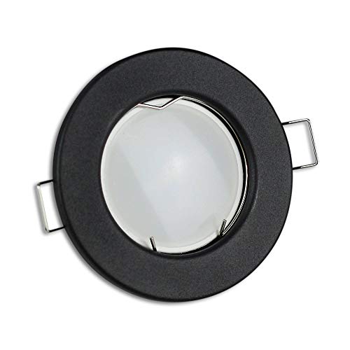 LED Einbaustrahler graphit rund 1,2 Watt neutralweiß 230V - GU10 Einbauleuchten aus hochwertigem Aluminium - 55-60mm Bohrloch Einbau-Spot Decken-Leuchte von Vonhoff