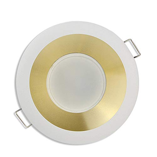 Vonhoff LED Einbaustrahler weiß/gold rund neutralweiß 1,2 Watt 230V - GU10 Einbau-spot als Deckenleuchte und -strahler oder Wandleuchte - Einbauleuchte 75mm Bohrloch mit Leuchtmittel von Vonhoff