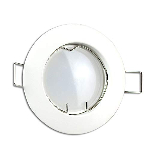 LED Einbaustrahler weiß rund 5 Watt warmweiß 12V - MR16 Einbauleuchte 60mm Bohrloch - Einbau-Spot Decken-Strahler Deckeneinbaustrahler Deckenspot Deckeneinbauleuchte Einbauleuchte LED Einbaustrahler weiß rund 5 Watt warmweiß 12V - MR16 Einbauleuchte 60mm Bohrloch - Einbau-Spot Decken-Strahler Deckeneinbaustrahler Deckenspot Deckeneinbauleuchte Einbauleuchte von Vonhoff