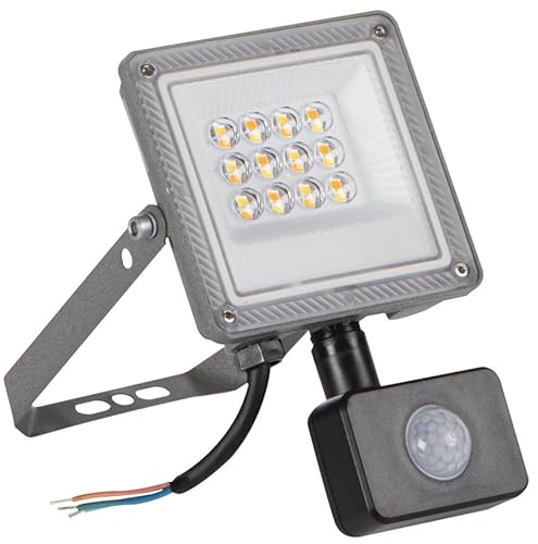 LED Sensor Fluter 10W IP44 Außenstrahler (3000K/4000K/6500K) - PIR LED Flutlicht für Hof & Gebäude - Einstellbarer Bewegungsmelder für optimale Sicherheit von Vonhoff