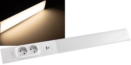 LED Unterbauleuchte weiß mit USB A+C PD, 60cm - Gemütliches, warmweißes Licht und praktische Anschlüsse von Vonhoff