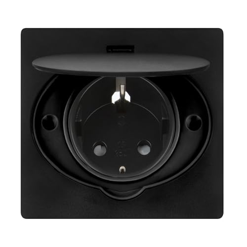 Steckdose für Unterputzmontage IP44 Edelstahl - Schuko Steckdose für die Wand außen - mit Klapp-Deckel 230V 1-fach von Vonhoff