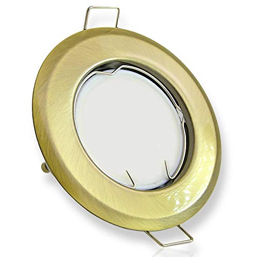 Vonhoff 6x LED Einbaustrahler Set messing rund 9 Watt warmweiß 230V - GU10 Einbauleuchte 55-60mm Bohrloch - Einbau-Spot Decken-Strahler Deckeneinbaustrahler Deckenspot Deckeneinbauleuchte von Vonhoff