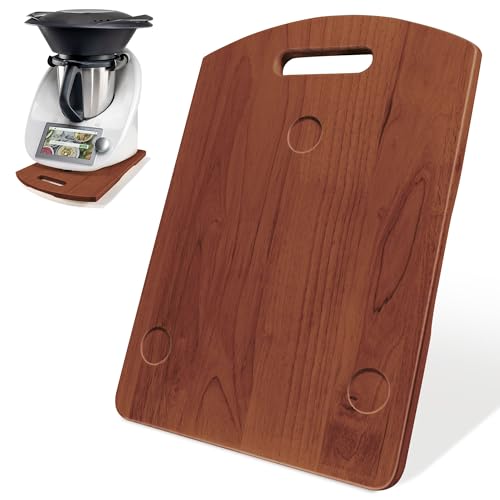 Vonsera Gleitbrett für Thermomix TM6 TM5, Hochwertiges Gleiter Holzbrett mit rutschfesten Gummifüßen, vibrationsdämpfendem Design Und Kratzschutz, Schützen Sie Ihren Thermomix TM6 TM5, Braun von Vonsera