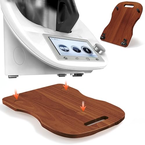 Vonsera Gleitbrett für Thermomix TM6 und TM5, Upgraded TM6 Gleitbrett Thermomix aus Holz, Brett für Thermomix mit 4 Pcs Universalräder, Leicht Gleitendes Rollbrett, Braun von Vonsera
