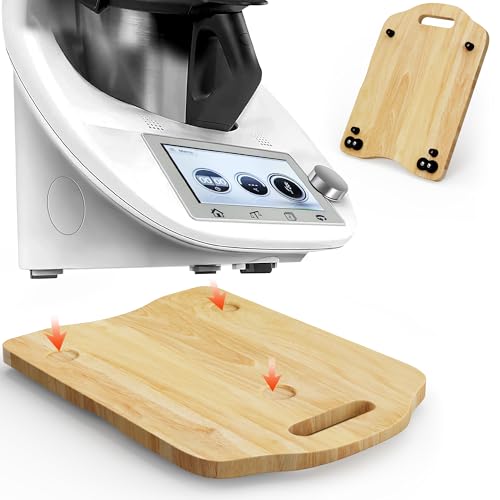 Vonsera Gleitbrett für Thermomix TM6 und TM5, Upgraded TM6 Gleitbrett Thermomix aus Holz, Brett für Thermomix mit 4 Pcs Universalräder, Leicht Gleitendes Rollbrett, Holzfarbe von Vonsera