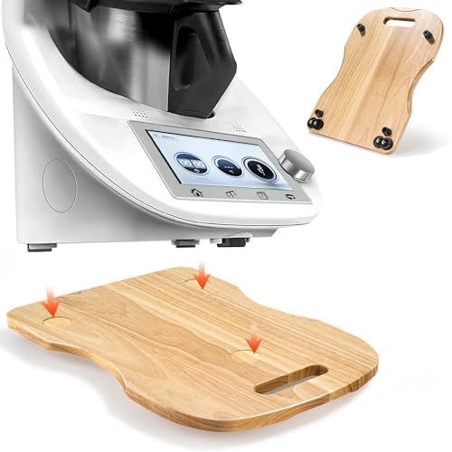 Vonsera Thermomix TM6 TM5 mit vibrationsdämpfendes Stand, rutschfest & kratzgeschützt,Ideal für alle Küchenarbeitsplatten (Holzfarbe, Bogenform) von Vonsera