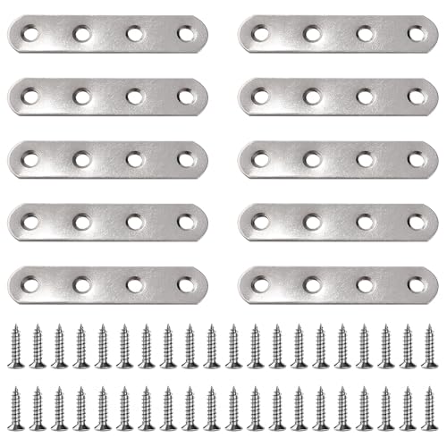 VooGenzek 10 Stücke 76x16x2 mm Flache Gerade Eckstreben, Edelstahl Flache Ecke Bracket, Flat Mending Verbindungsplatten, Flache Platte Gerade Klammern, mit 40 Schrauben, für Holz Möbel VooGenzek 10 Stücke 76x16x2 mm Flache Gerade Eckstreben, Edelstahl Flache Ecke Bracket, Flat Mending Verbindungsplatten, Flache Platte Gerade Klammern, mit 40 Schrauben, für Holz Möbel von VooGenzek