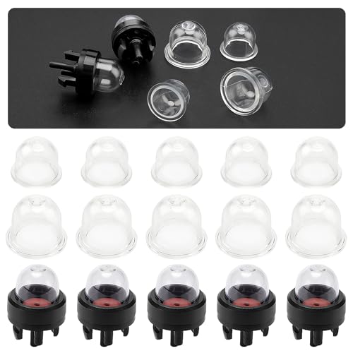 VooGenzek 10 Stücke Vergaser Pumpe Primer Birne und 5 Stück Snap-in Primer Bulb Pump, Zündkapsel Primer Pumpe Birne, Primerbirne Vergaser, Benzin Primerpumpe, für Rasenmäher, Gebläse (19+22mm) von VooGenzek